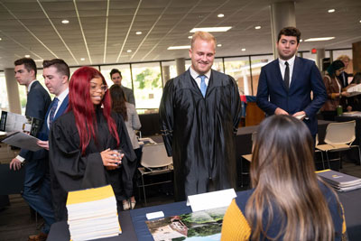 Law Day 2022 admission counselors students gathered