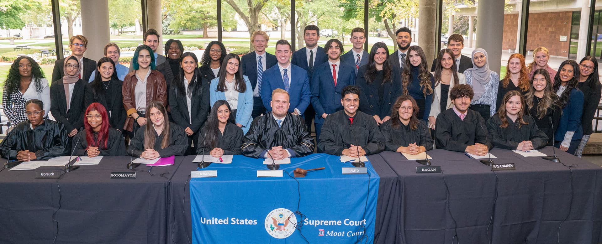 Detroit Mercy Students participating in Moot Court as Supreme Court Justices